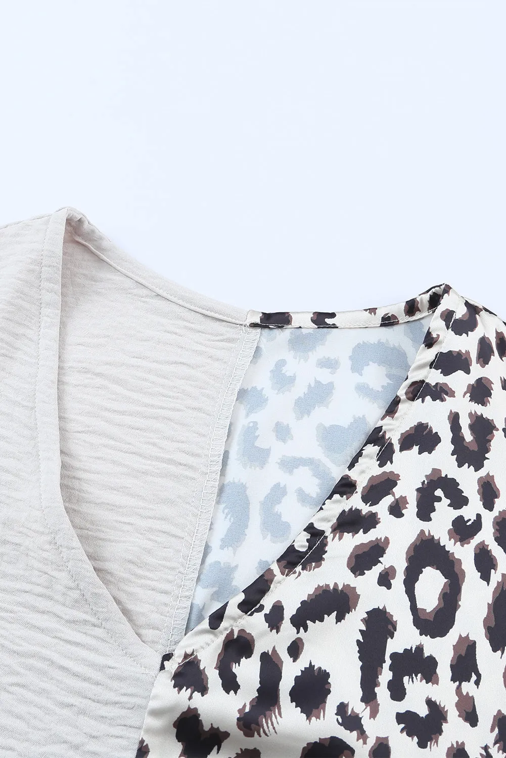 * APP EXCLUSIVE* Leopard Color Block Vneck Blouse