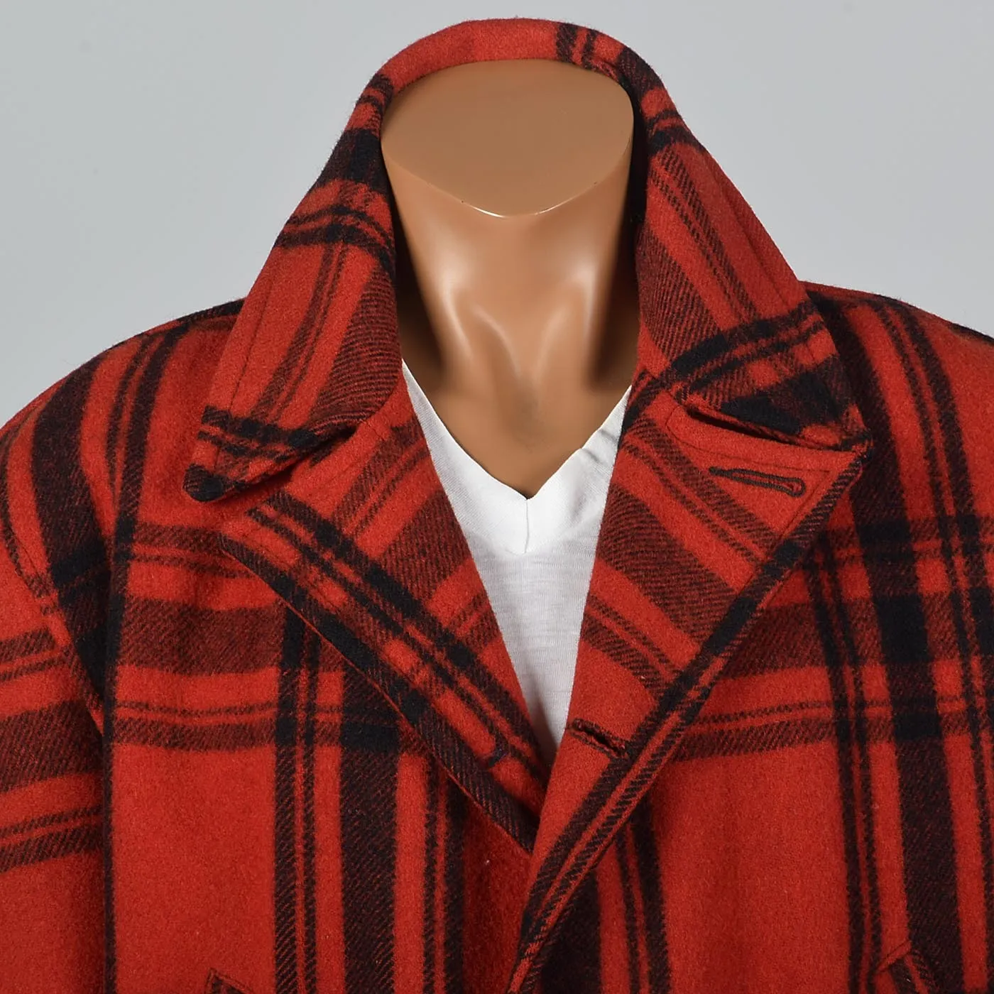 1940s Men's Red Plaid Hunting Coat by Merrill Woolen Mills