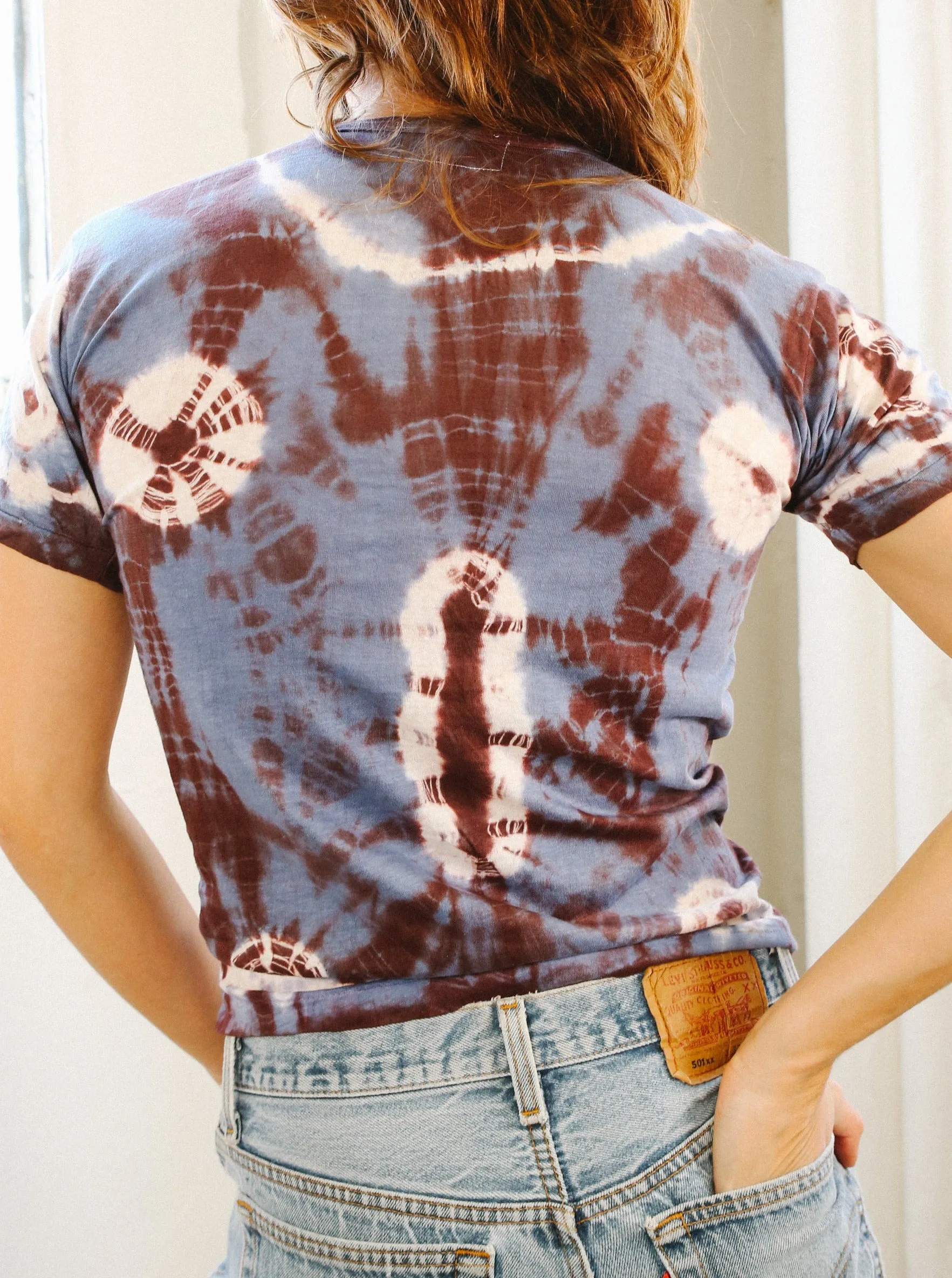 1970's Blue Tie Dye Henley
