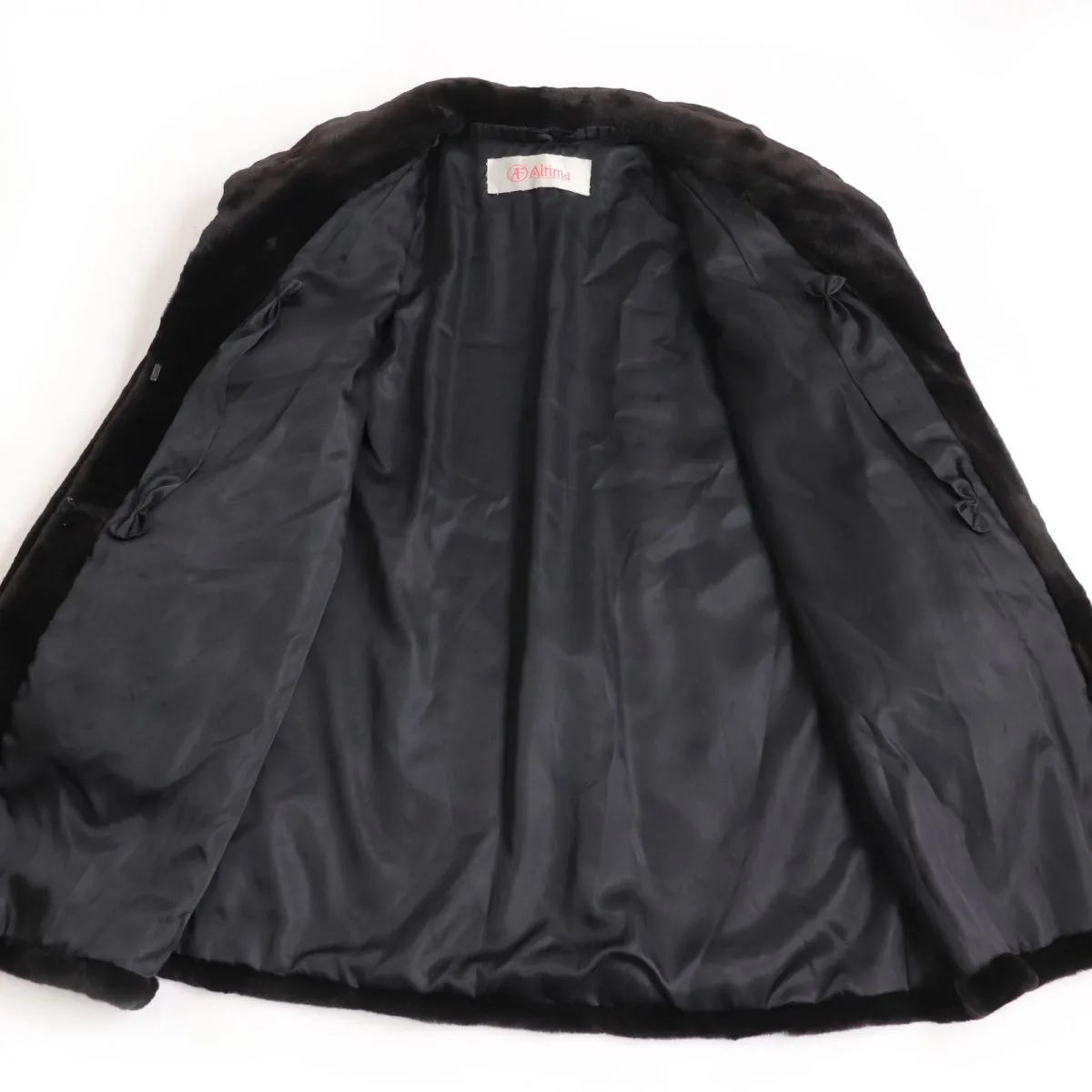 Altima Mink Real Fur Coat Dark Brown