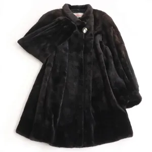 Altima Mink Real Fur Coat Dark Brown