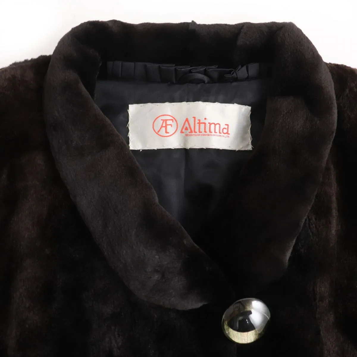 Altima Mink Real Fur Coat Dark Brown