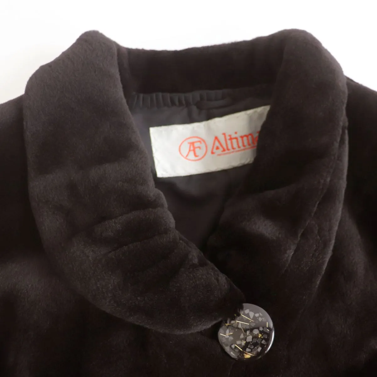 Altima SAGA Sheared Mink Fur Coat, Dark Brown, F