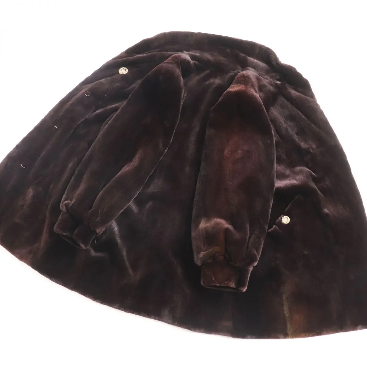 Altima Saga Sheared Mink Fur Coat, Dark Brown