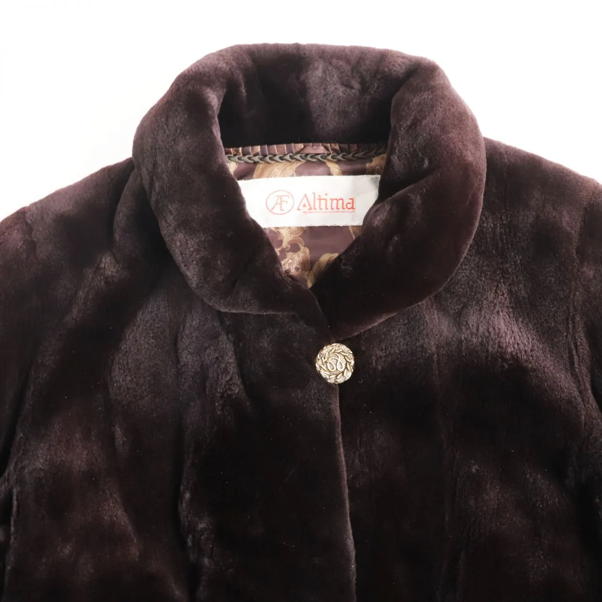 Altima Saga Sheared Mink Fur Coat, Dark Brown