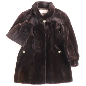 Altima Saga Sheared Mink Fur Coat, Dark Brown