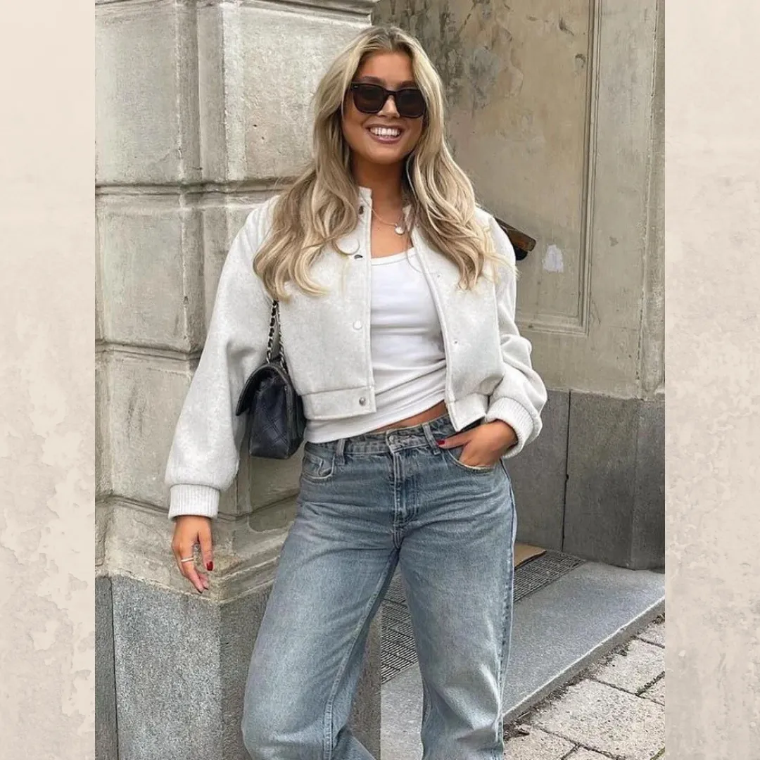 Amelia – Women's Cropped Bomber Jacket