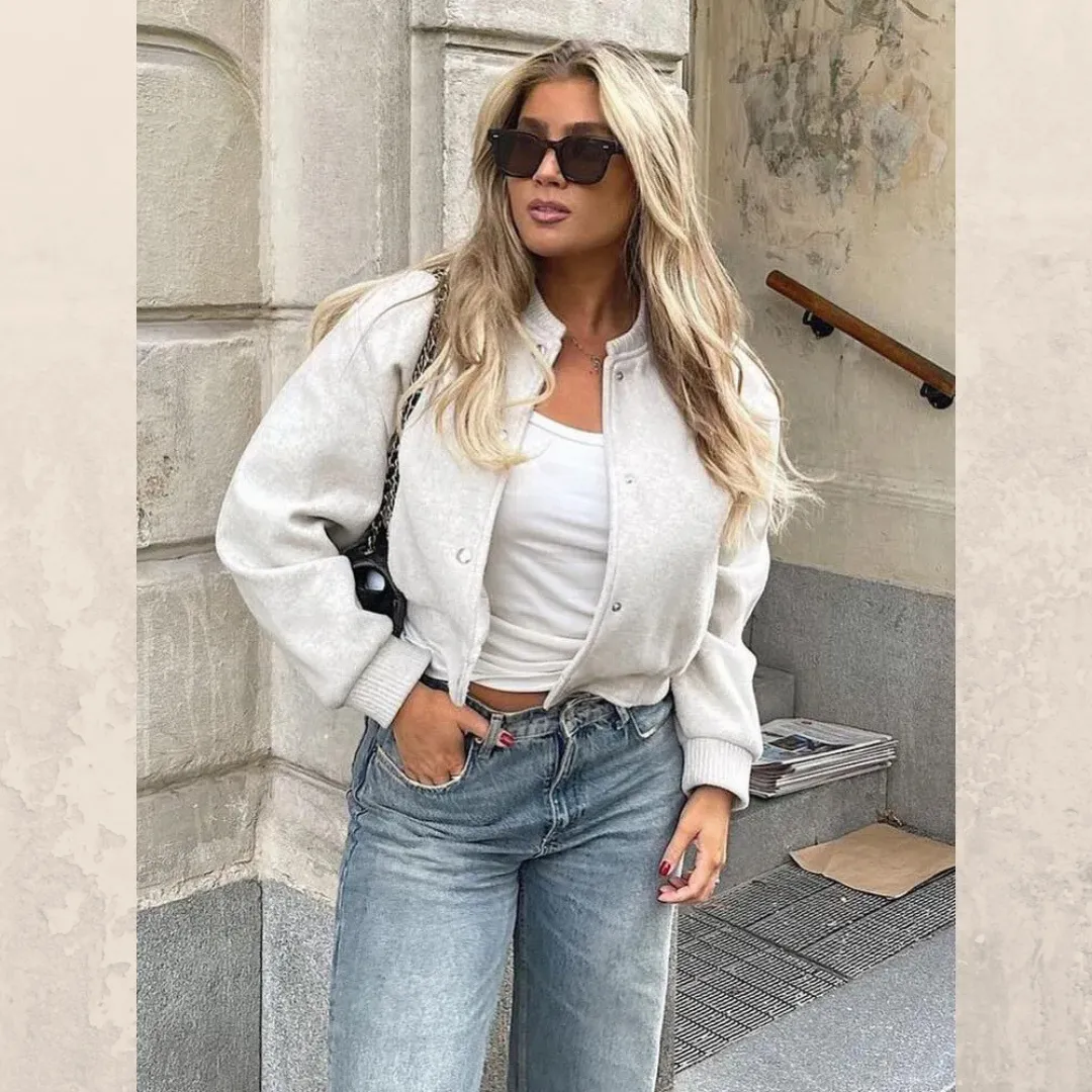 Amelia – Women's Cropped Bomber Jacket