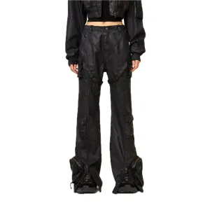 Ancient Myth Black Panther Waxed Flared Pants