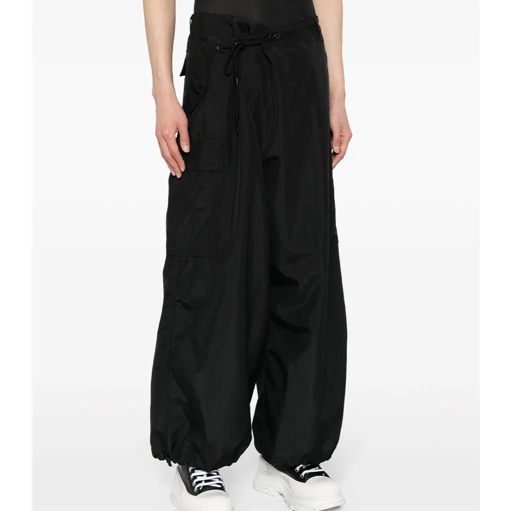 Asymmetrical Cargo Pants Black
