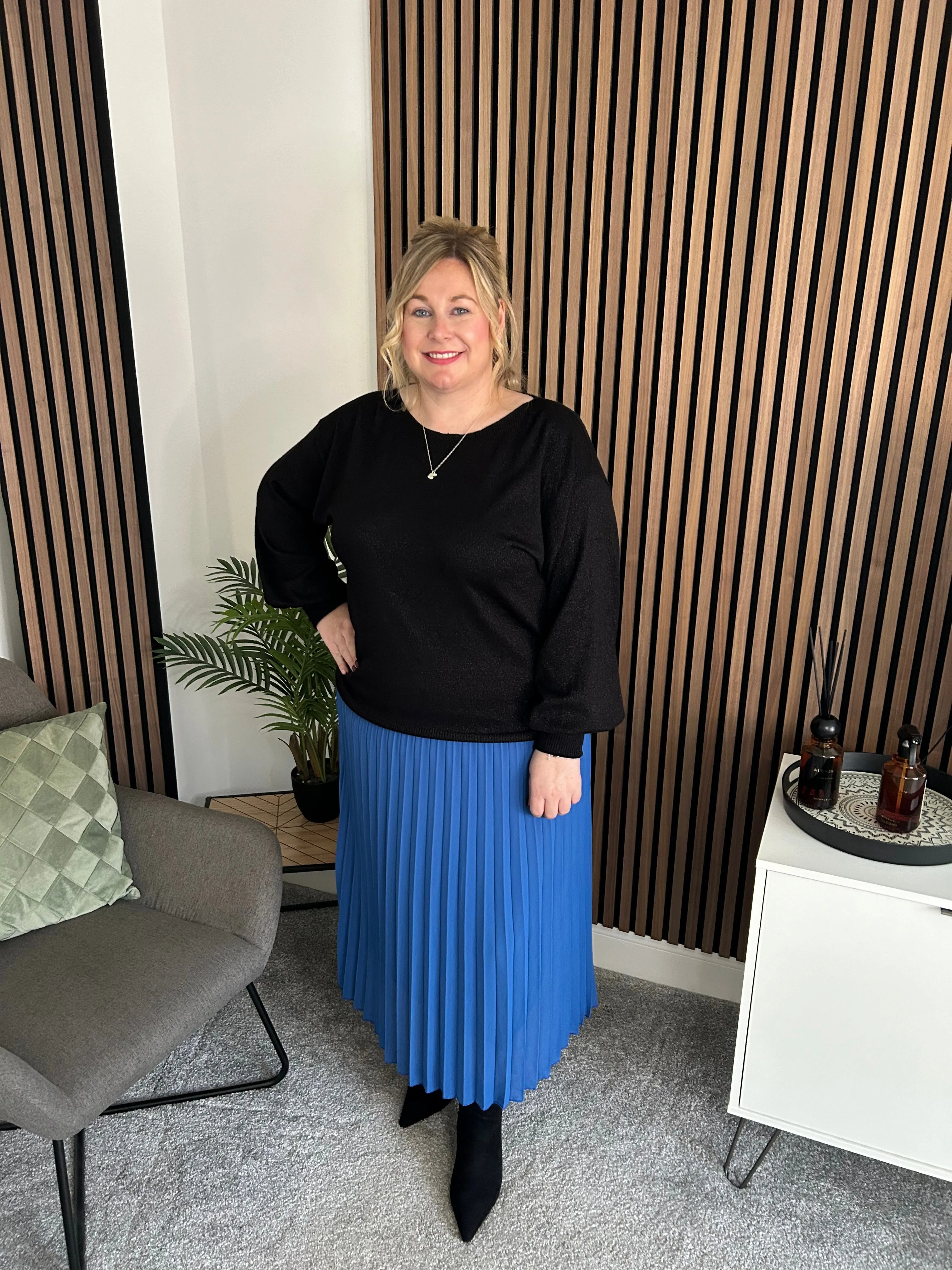 AURORA MIDI Length Skirt - pleated