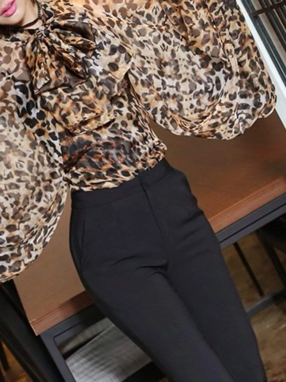 AVELINE Oversized Chiffon Blouse