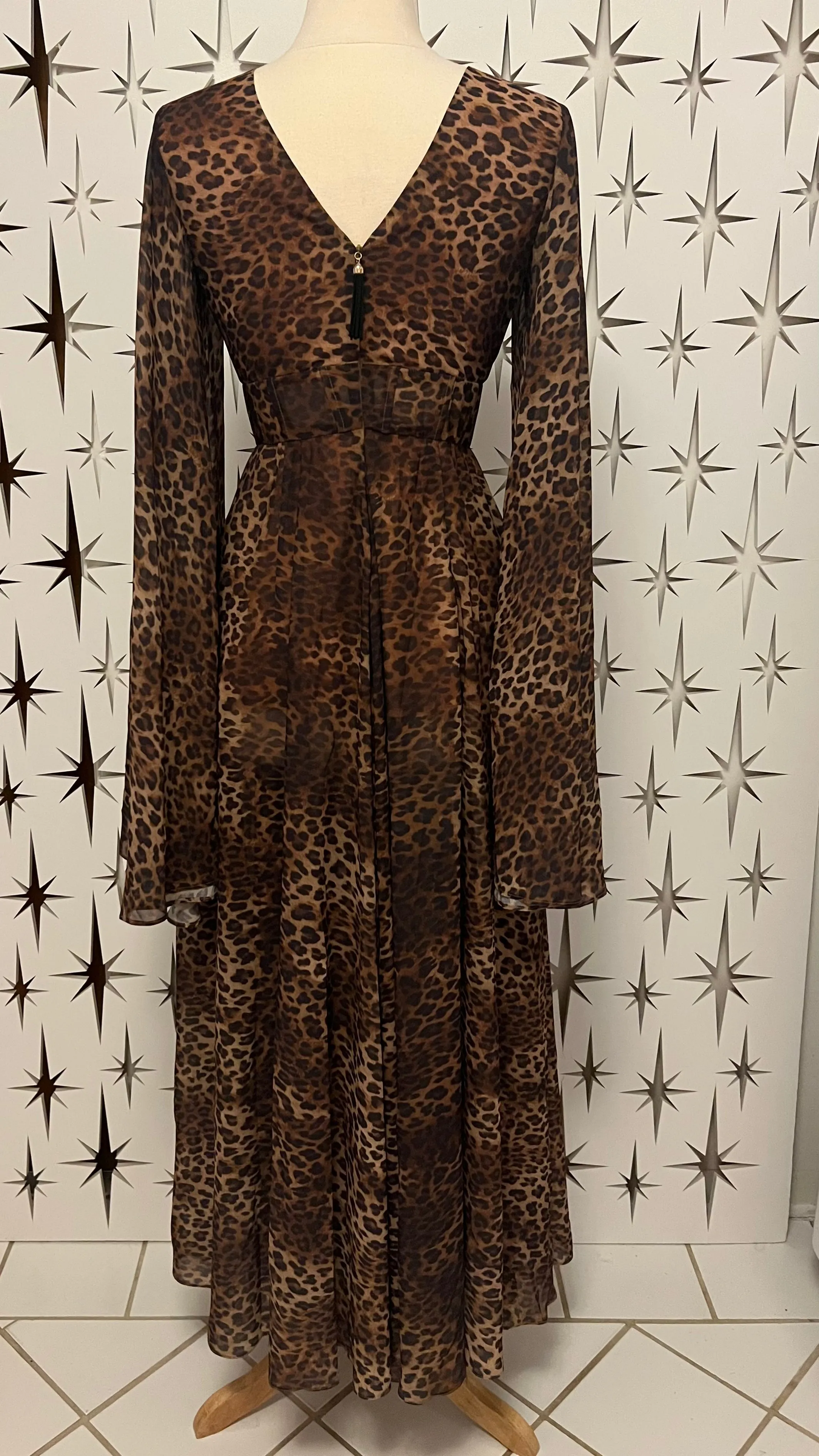 Bali Beauty Resort Chiffon Leopard Gown