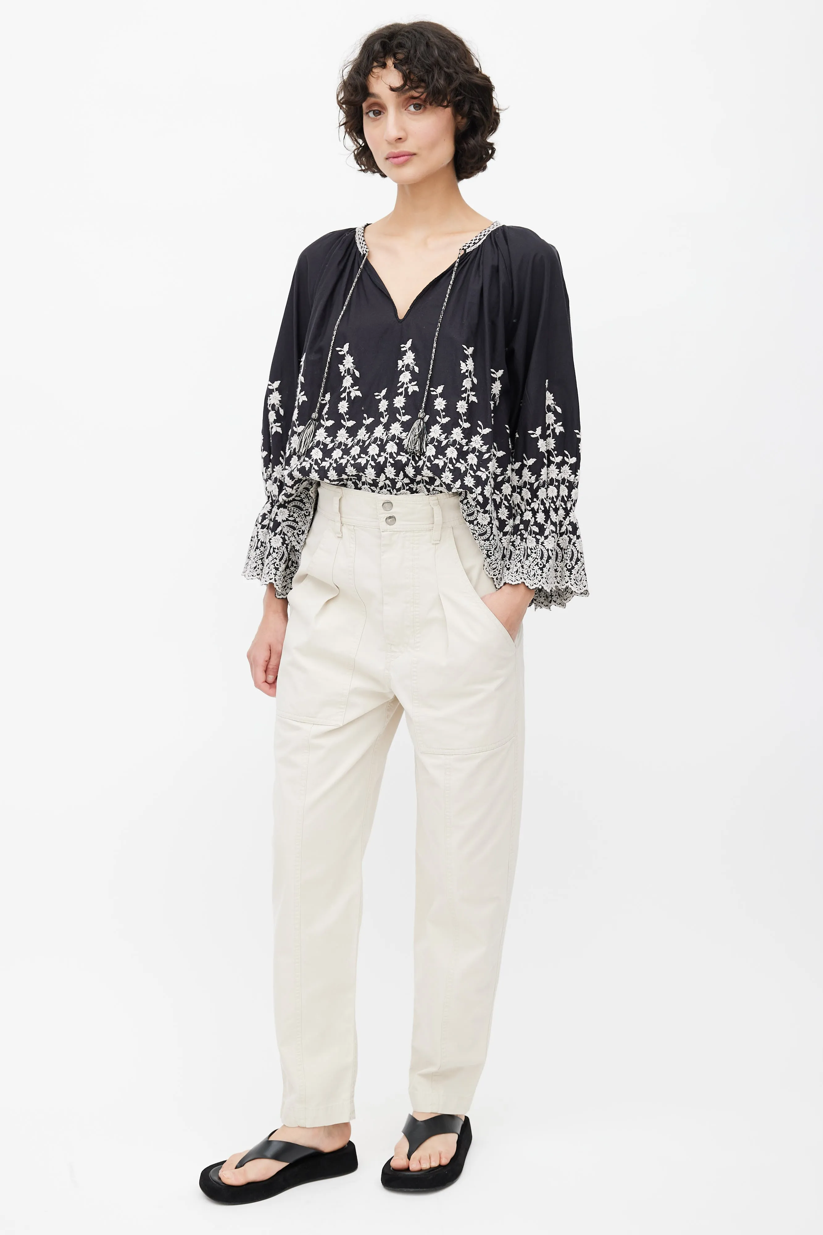 Beige Balloon Leg Pant