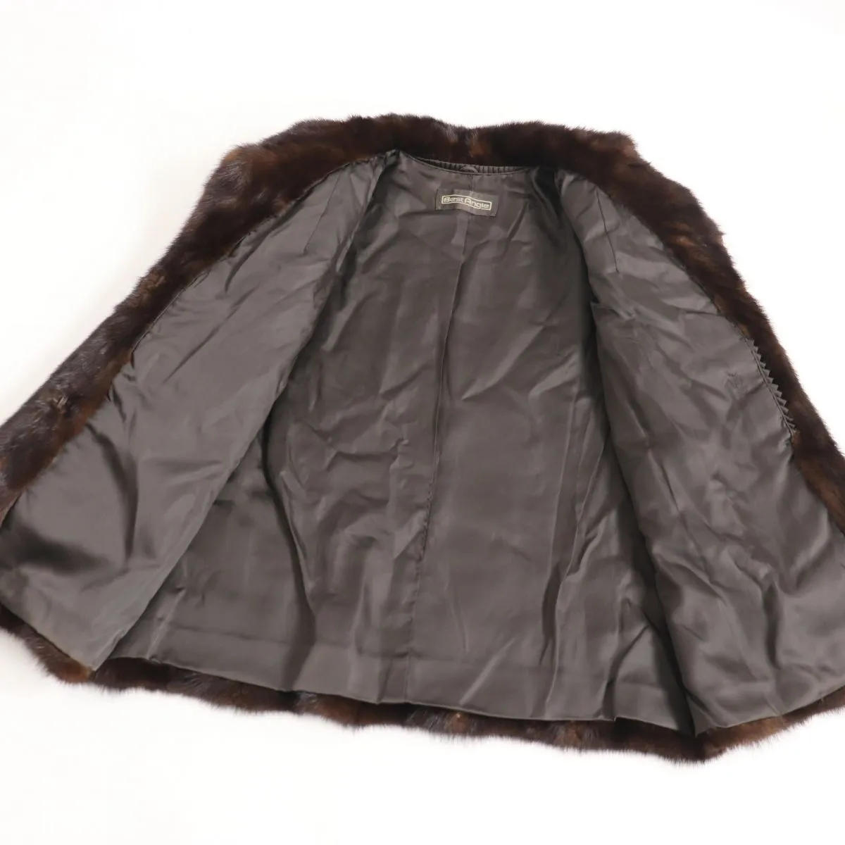 Best Angle Mink Real Fur Coat Brown