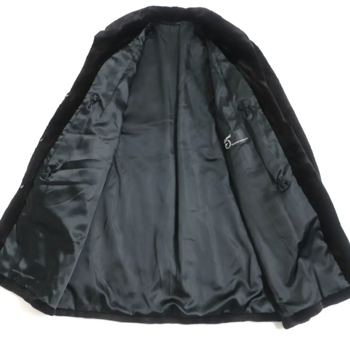 Black Jewel Mink Real Fur Semi-Long Coat