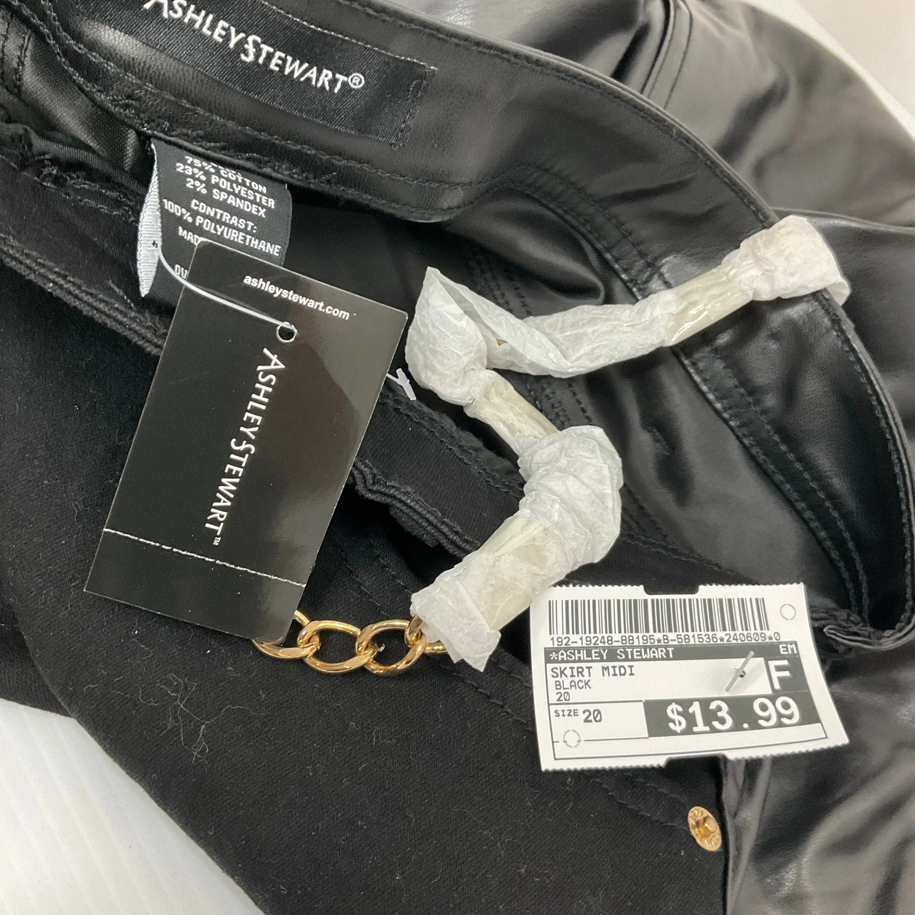 Black Skirt Midi Ashley Stewart, Size 20