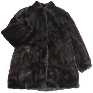 BLACKGLAMA MITSUKOSHI Mink Fur Coat, Dark Brown