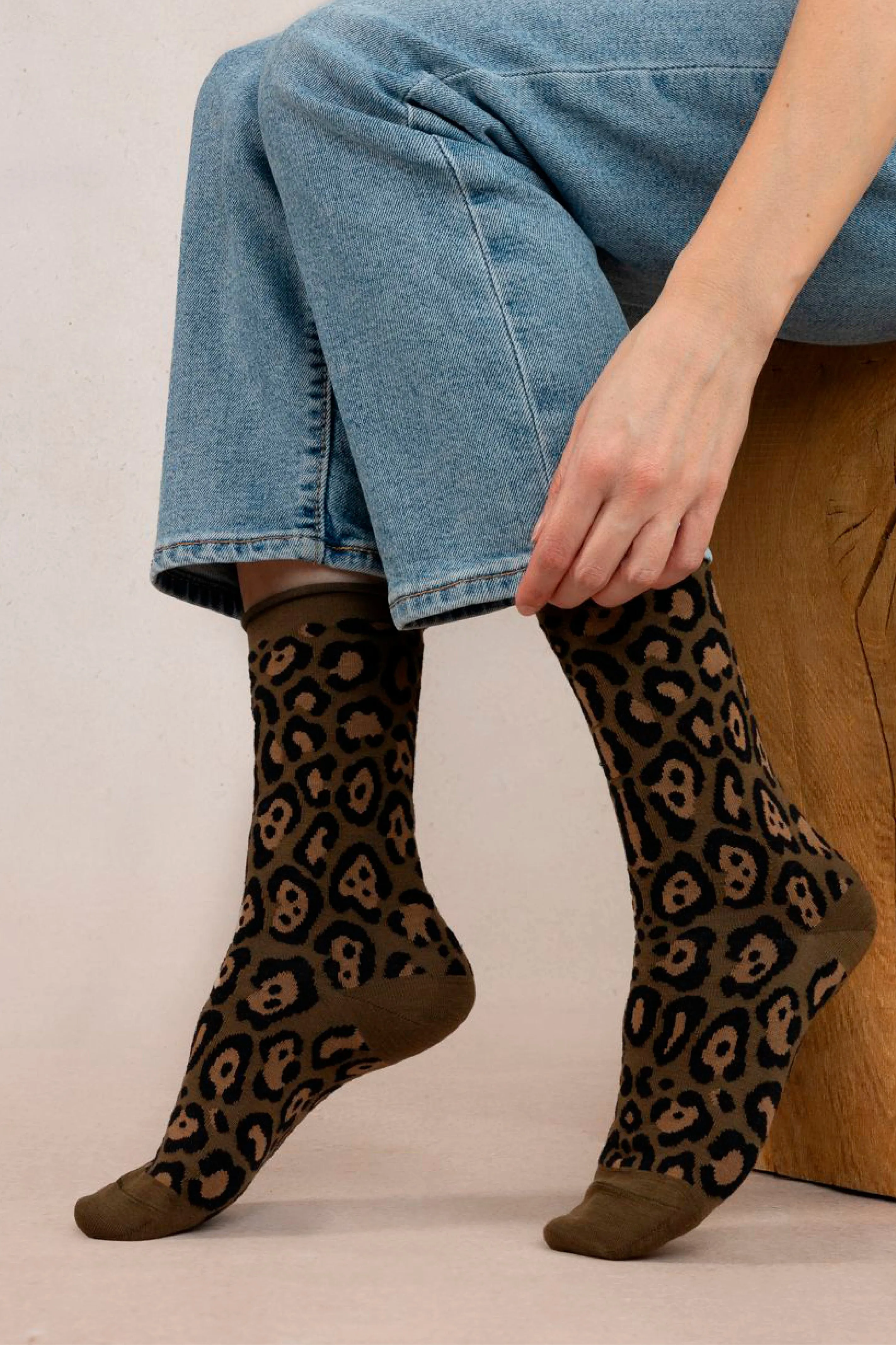 Bleuforêt Leopard Sock Brown