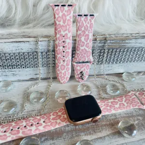 Blush Leopard Print Silicone Band For Apple Watch