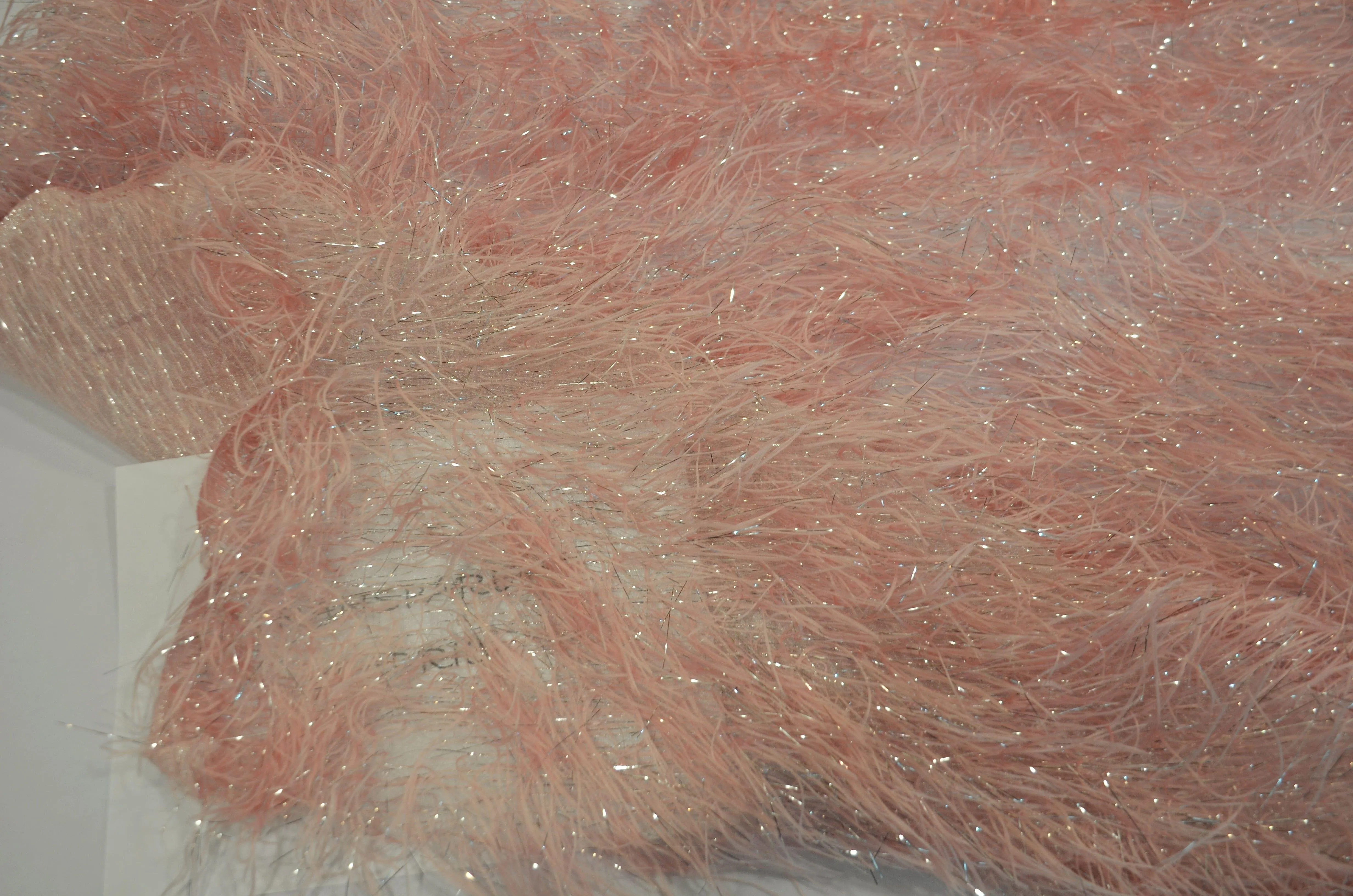 Blush Pink Shaggy Brocade | Blush Pink Metallic Eyelash Fabric | Pink Uragiri Lame | Non Stretch Lurex for Costume, Cosplay Top Dress, Apparel Fabric