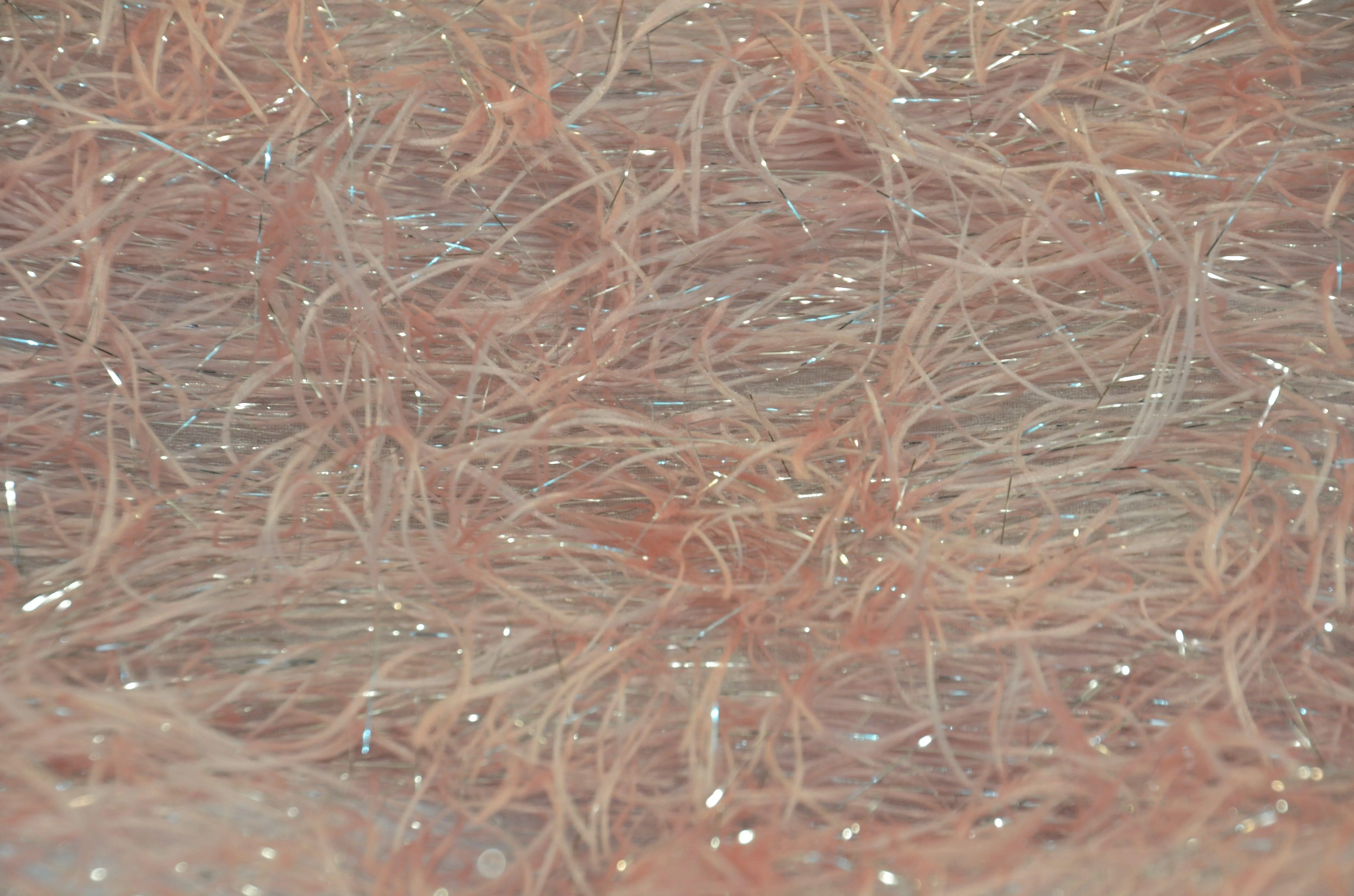Blush Pink Shaggy Brocade | Blush Pink Metallic Eyelash Fabric | Pink Uragiri Lame | Non Stretch Lurex for Costume, Cosplay Top Dress, Apparel Fabric