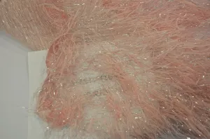 Blush Pink Shaggy Brocade | Blush Pink Metallic Eyelash Fabric | Pink Uragiri Lame | Non Stretch Lurex for Costume, Cosplay Top Dress, Apparel Fabric