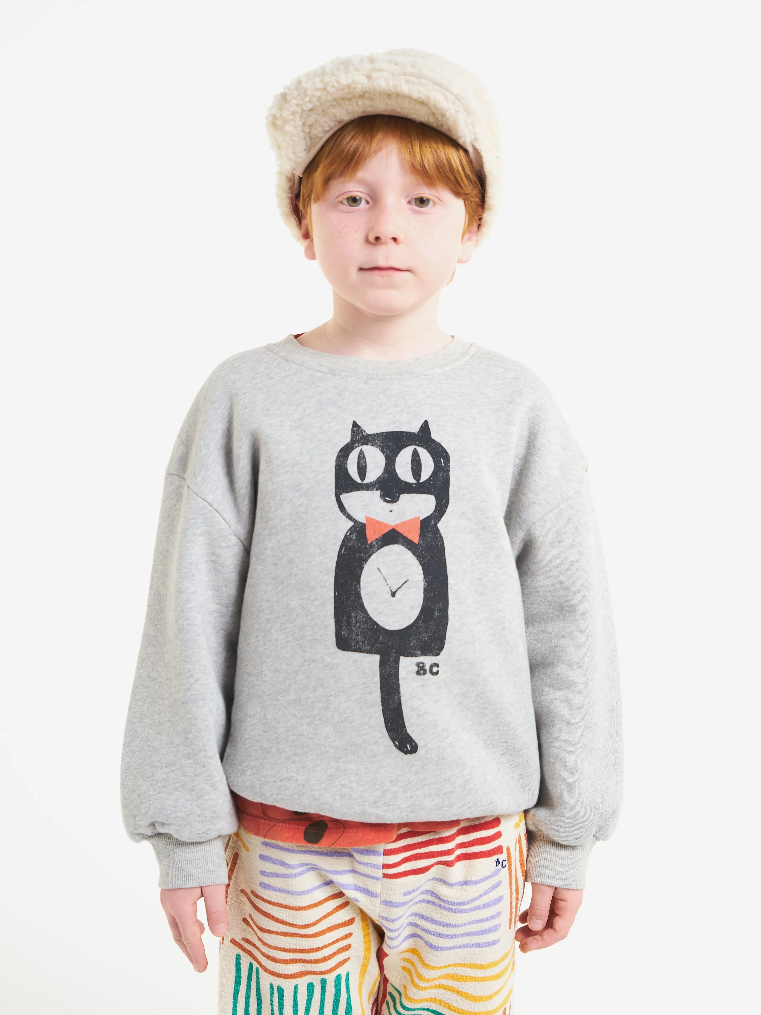 Bobo Choses Cat O'Clock Sweatshirt - Grey