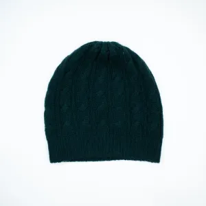Brand New Scottish Forest Green Cable Knit Beanie Hat Unisex