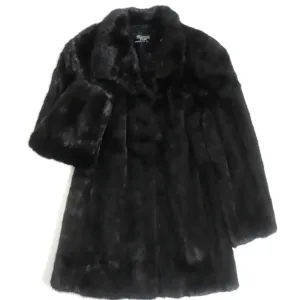 Bronze Mink Fur Coat with Floral Embroidery