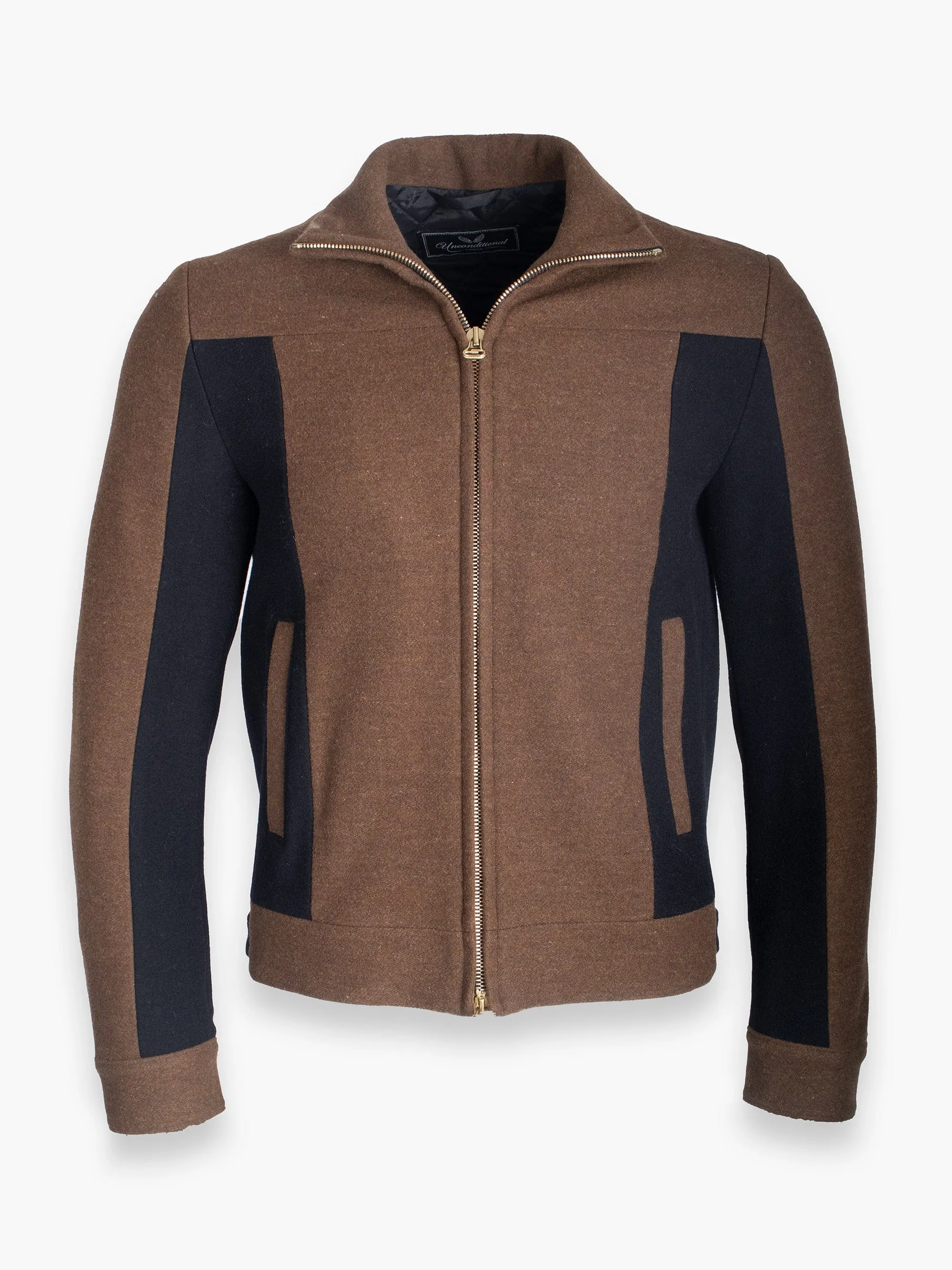 Brown And Black Cropped Jacket