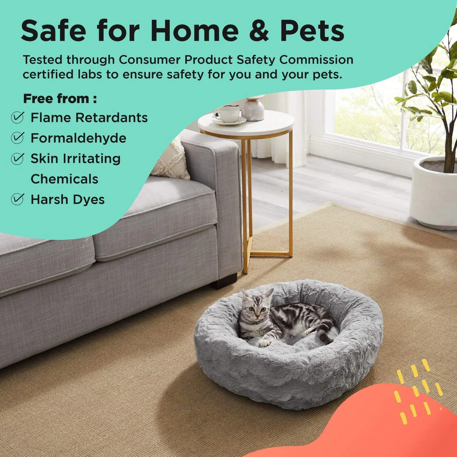 Calming Donut Bed in Lux Fur - 23"x23"
