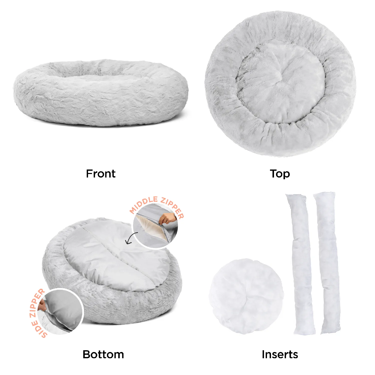 Calming Donut Dog Bed in Lux Fur - 36"x36"