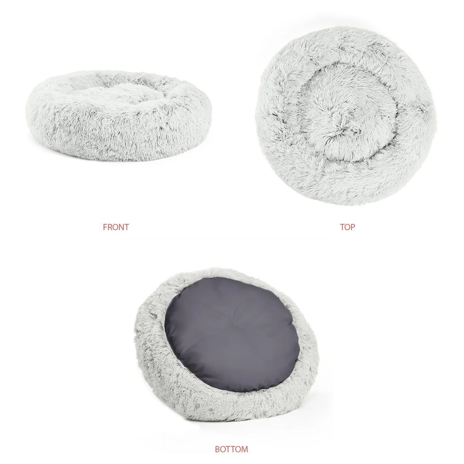 Calming Shag Vegan Fur Donut Cuddler - 23"x23"
