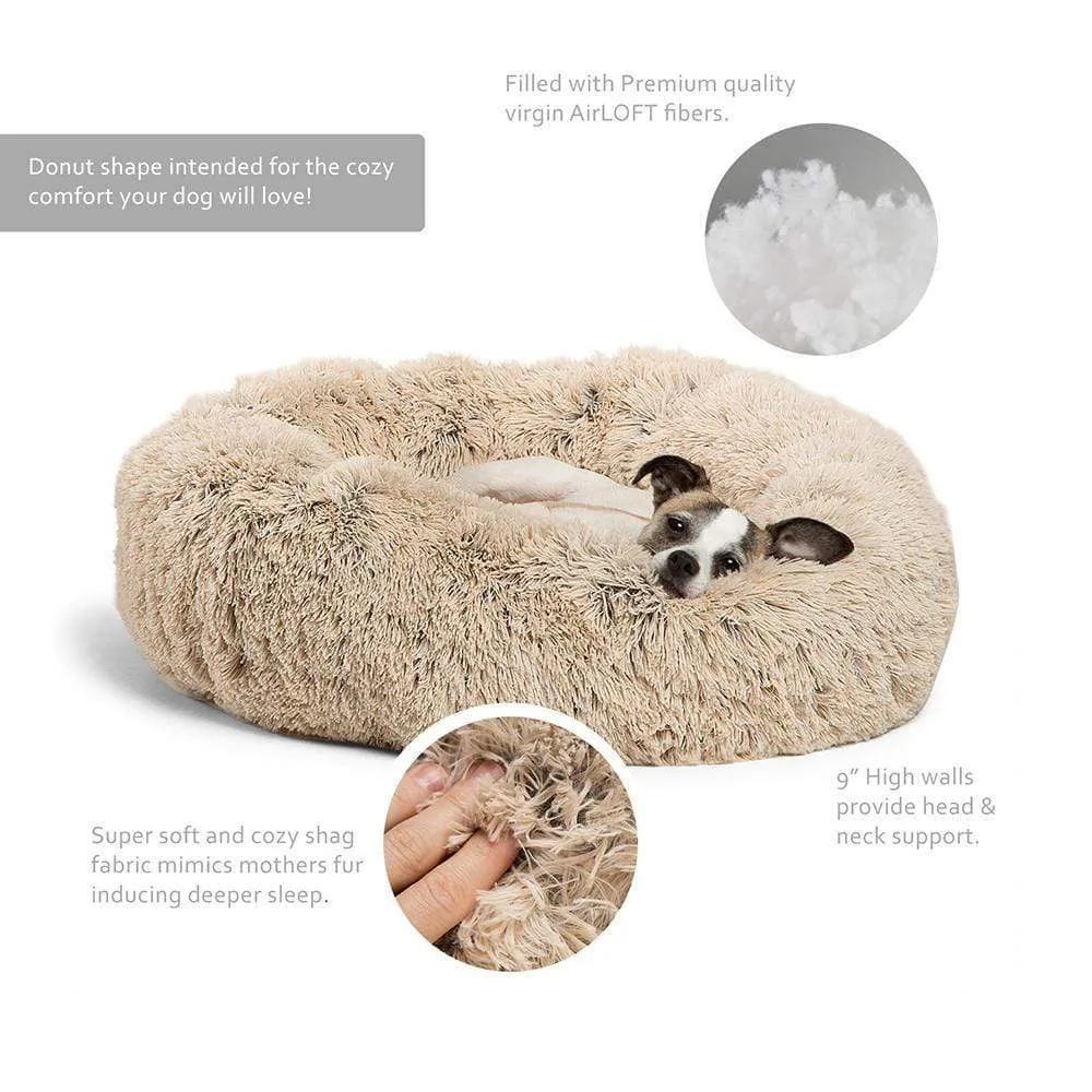 Calming Shag Vegan Fur Donut Cuddler - 23"x23"