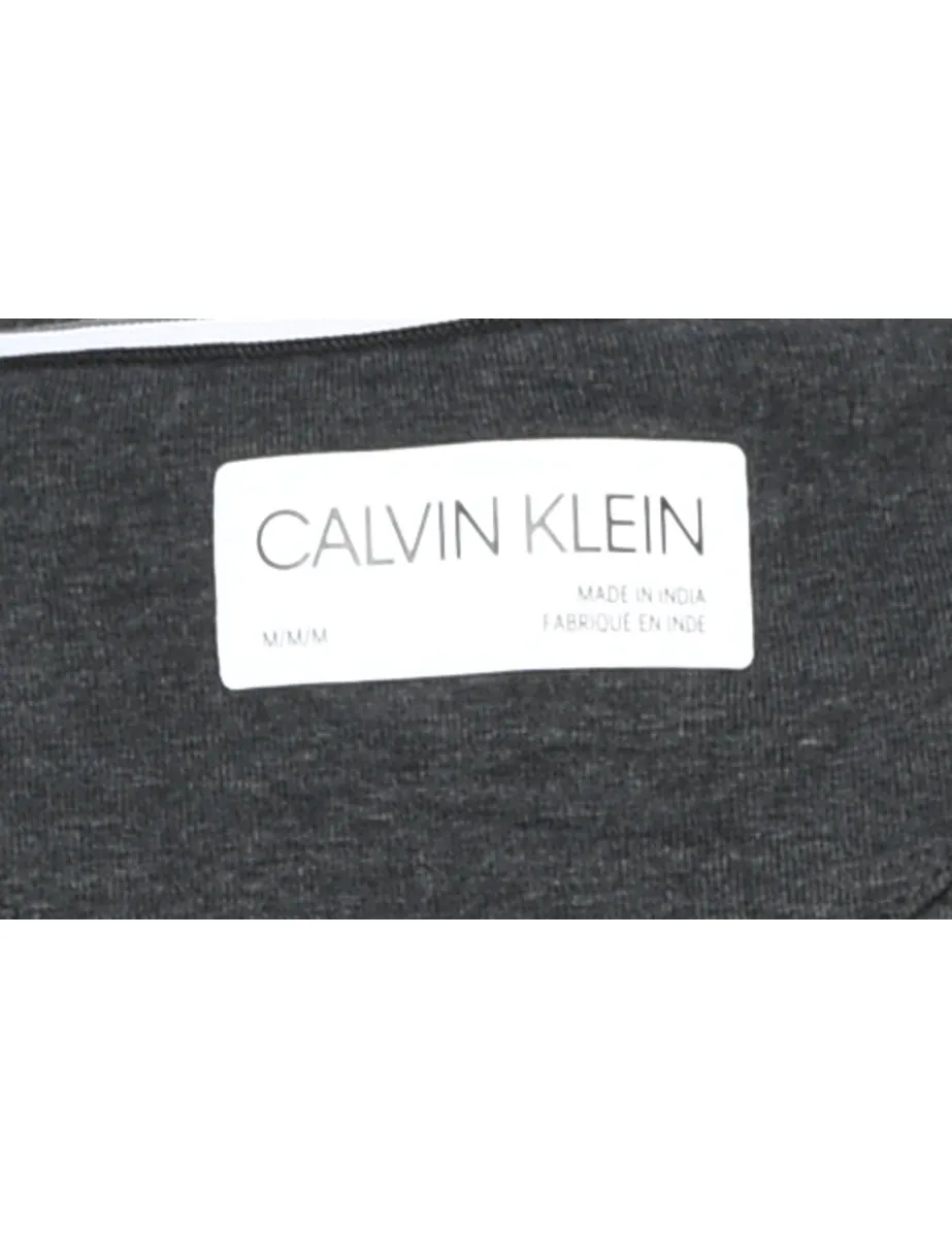 Calvin Klein Black & Grey Contrast Plain Sweatshirt - M