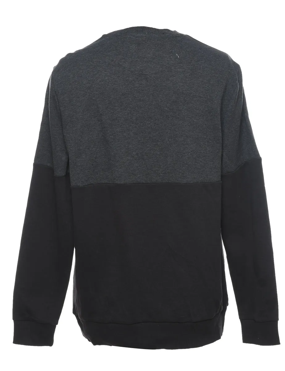 Calvin Klein Black & Grey Contrast Plain Sweatshirt - M