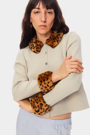 Carmela Knitted Cardigan in Beige