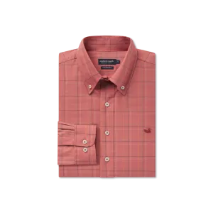 Chatham Lines Performance Button Down - Washed Red/Tan