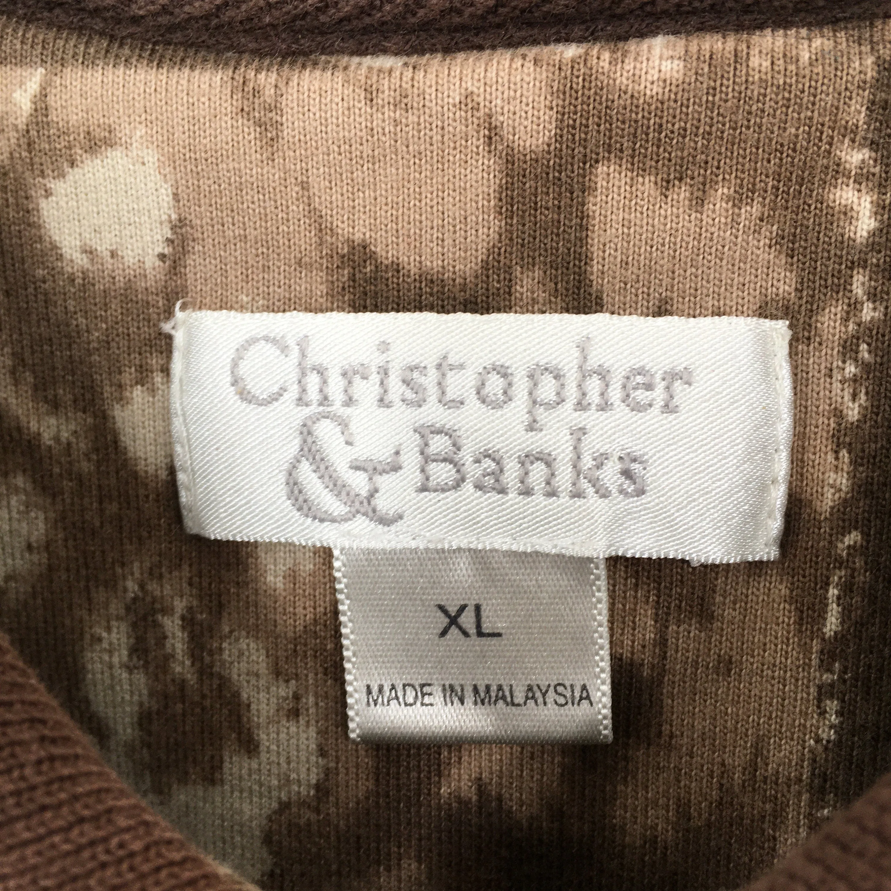 Christopher Banks Flowery Vest Brown Jacket Small