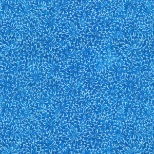 COTTAGE GARDEN  Chrysanthemum Carpet BLUE PWSL142 by Philip Jacobs SNOW LEOPARD) Priced per 25cm