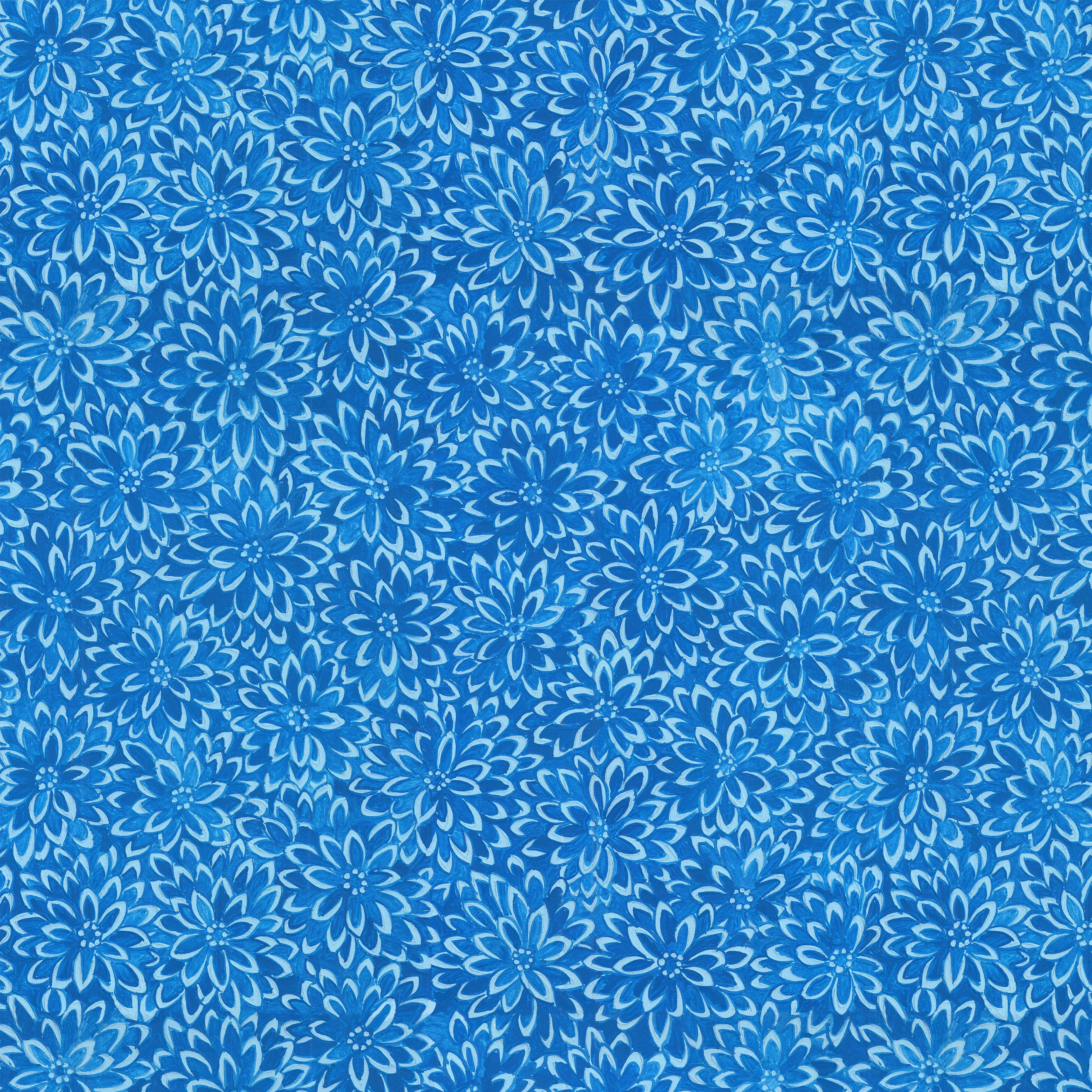 COTTAGE GARDEN  Chrysanthemum Carpet BLUE PWSL142 by Philip Jacobs SNOW LEOPARD) Priced per 25cm