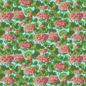 COTTAGE GARDEN  Geranium Garden BLUE PWSL131 by Philip Jacobs SNOW LEOPARD) Priced per 25cm