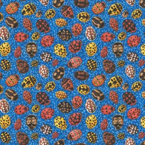 COTTAGE GARDEN  Ladybirds BLUE PWSL141 by Philip Jacobs SNOW LEOPARD) Priced per 25cm