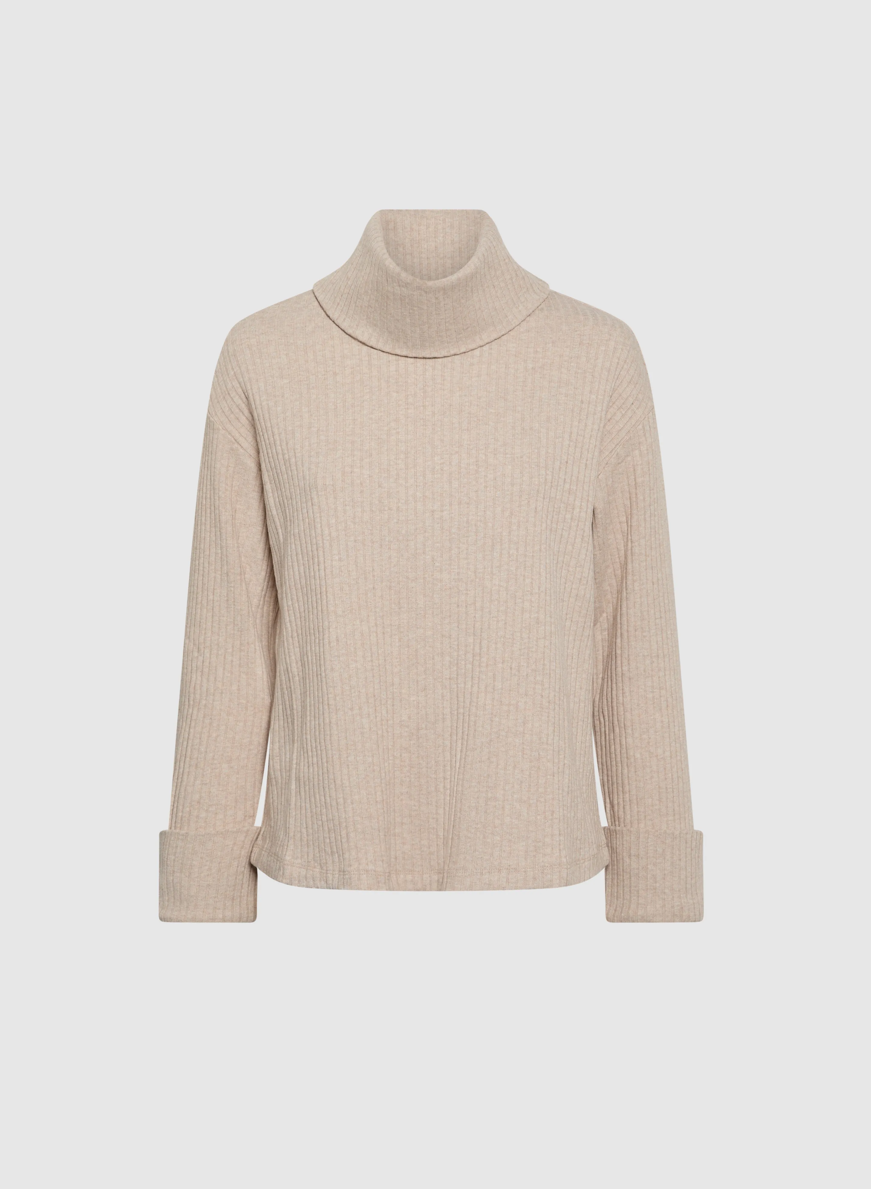 Cowl Neck Rib Knit Top