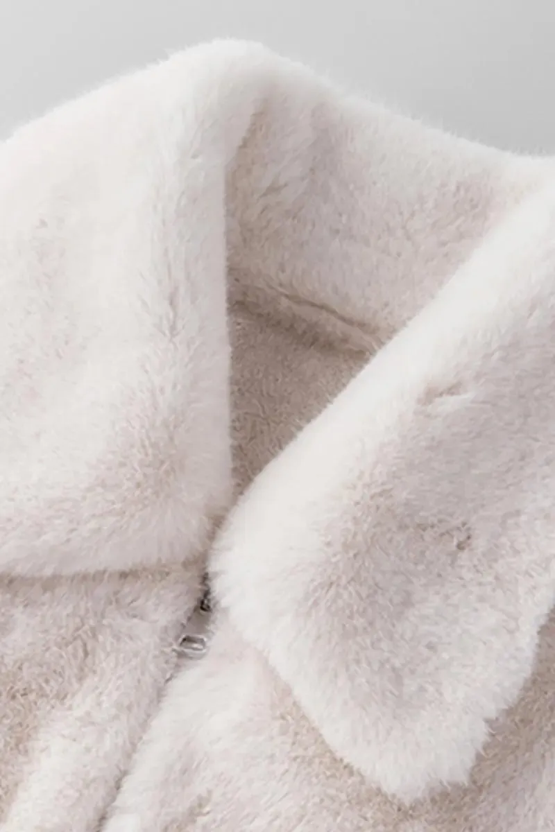 Cropped Faux Fur Bomber Jacket