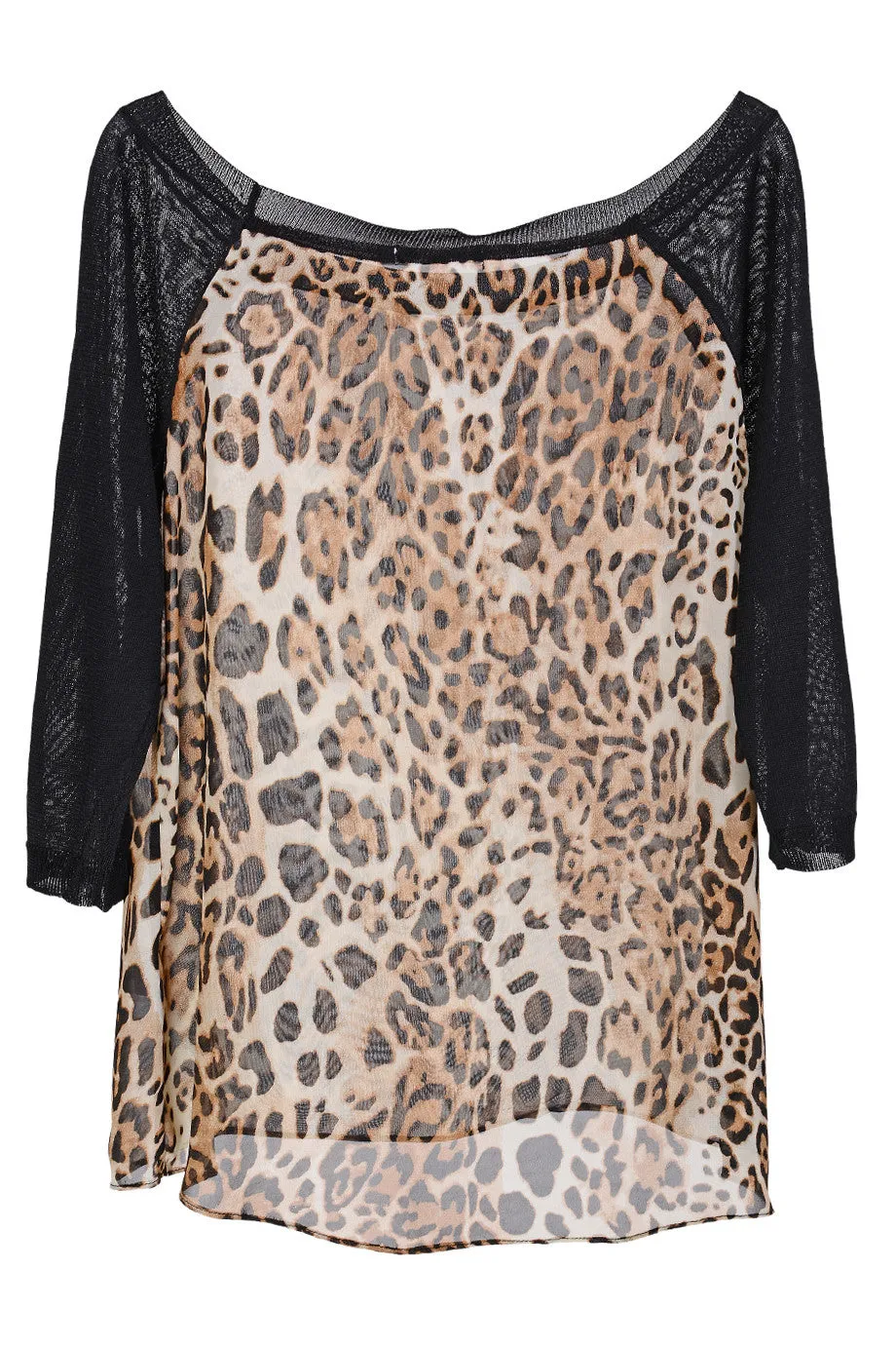 CYBELE Leopard Sheer Blouse