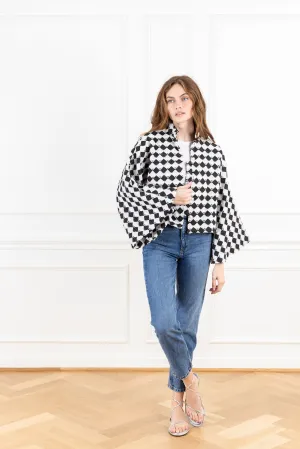Diamond Woven Cropped Jacket