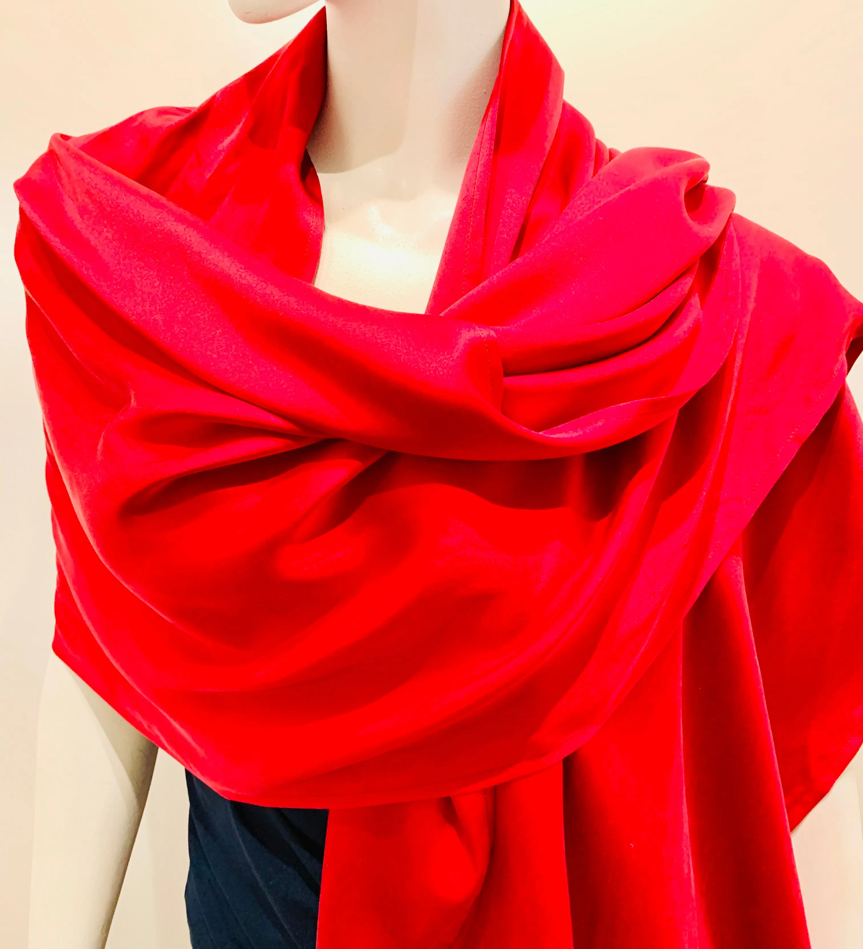 Double Silk Charmeuse In Red