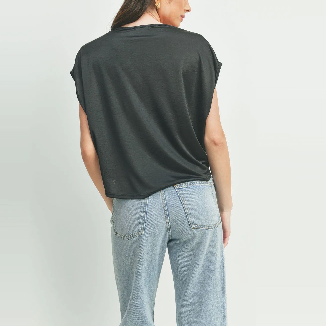 Draped Surplice Knit Top